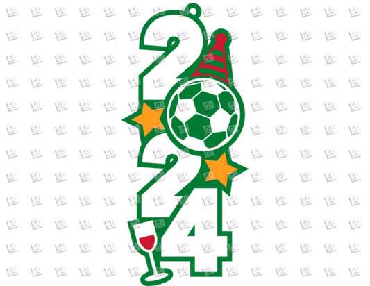 2024 (Green, Soccer, Hat, Glass) - New Years - DTF Transfer