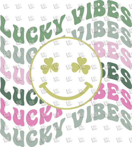 Lucky Vibes Clover Smiley - St. Patrick's Day - DTF Transfer