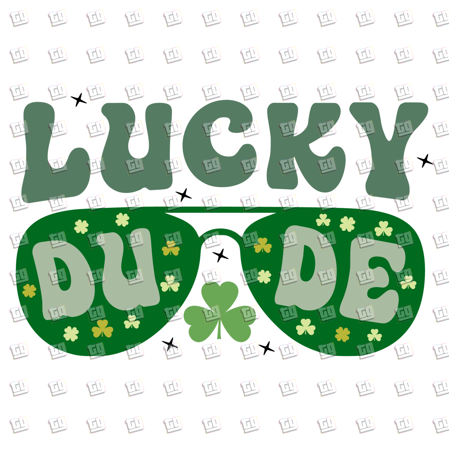 Lucky Dude Glasses St Patricks Day Dtf Transfer Transfer Gang