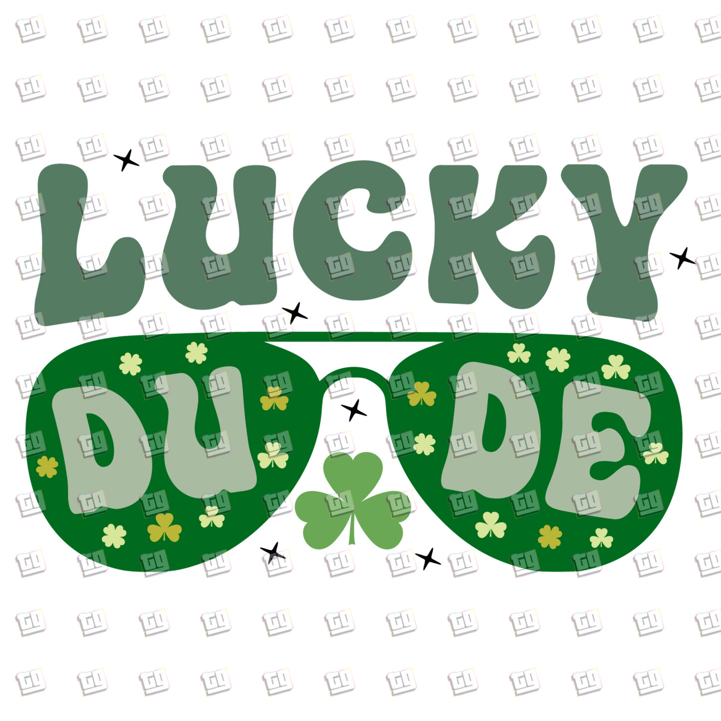 Lucky Dude Glasses - St. Patrick's Day - DTF Transfer