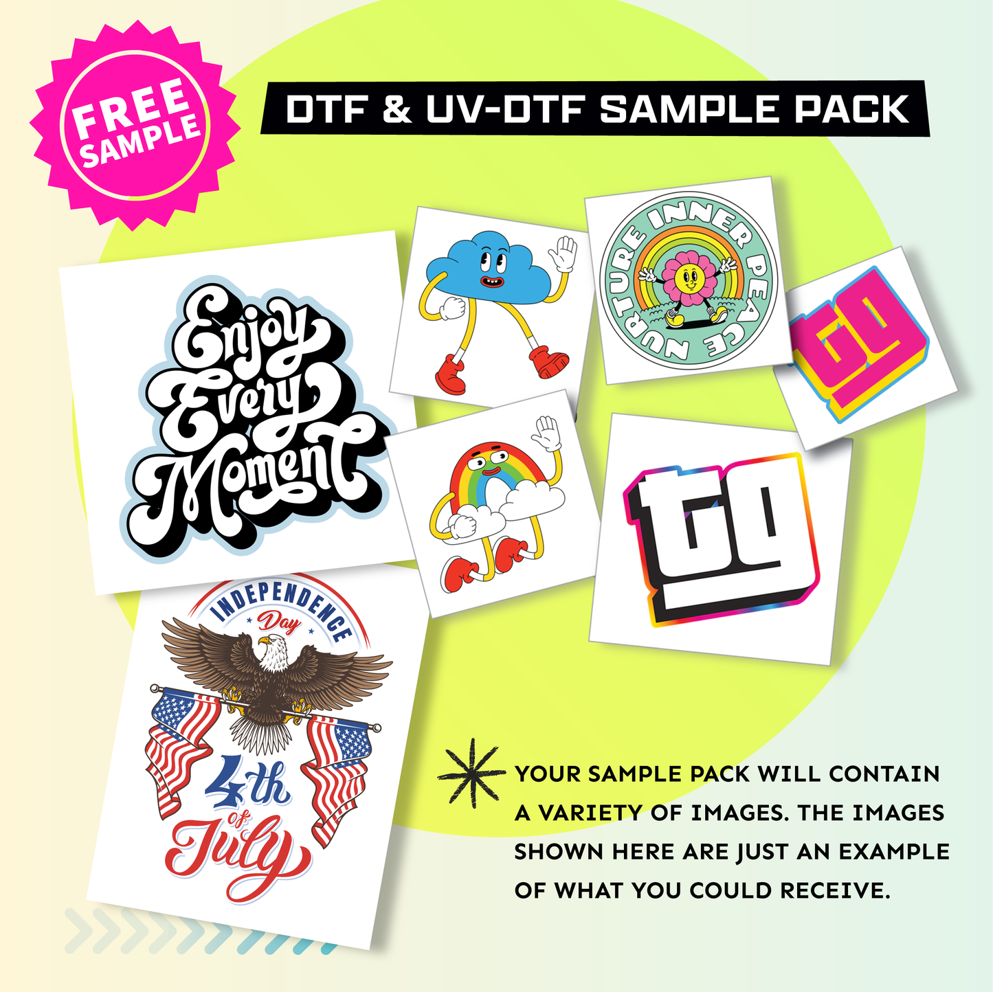 Free DTF & UV-DTF Combo Sample Pack