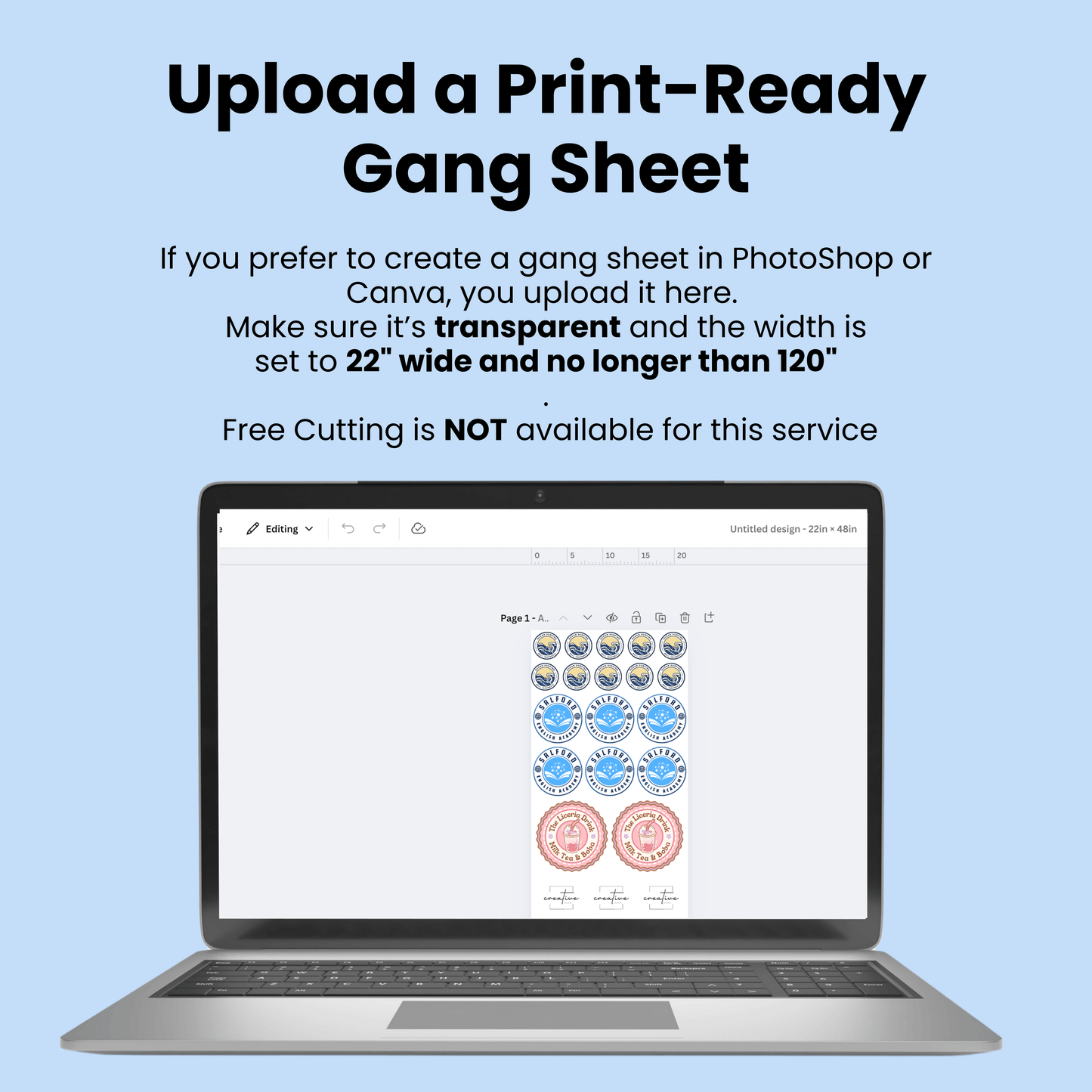 Upload Print-Ready Gang Sheets (DTF)