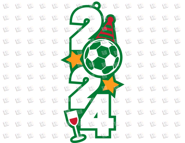 2024 (Green, Soccer, Hat, Glass) - New Years - DTF Transfer