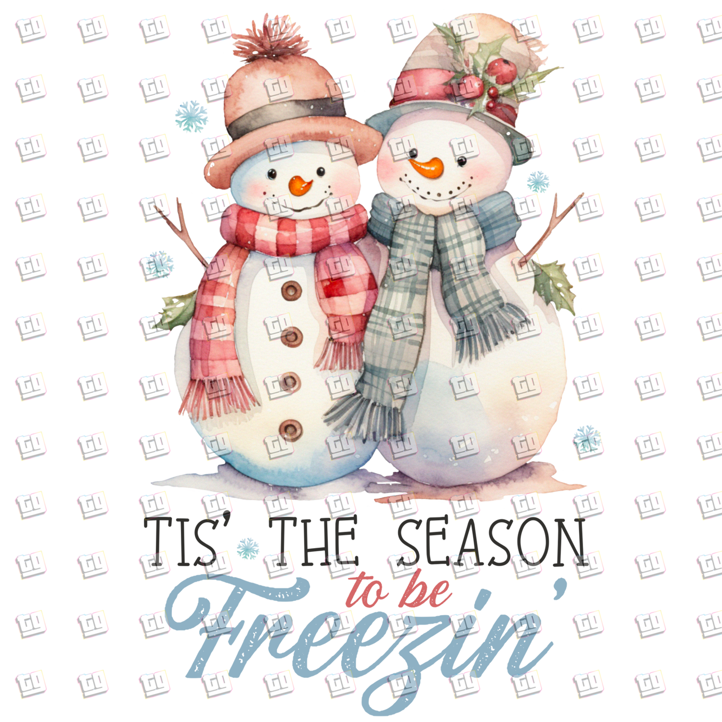 'Tis The Season To Be Freezin' (Snowman) - Holidays - DTF Transfer