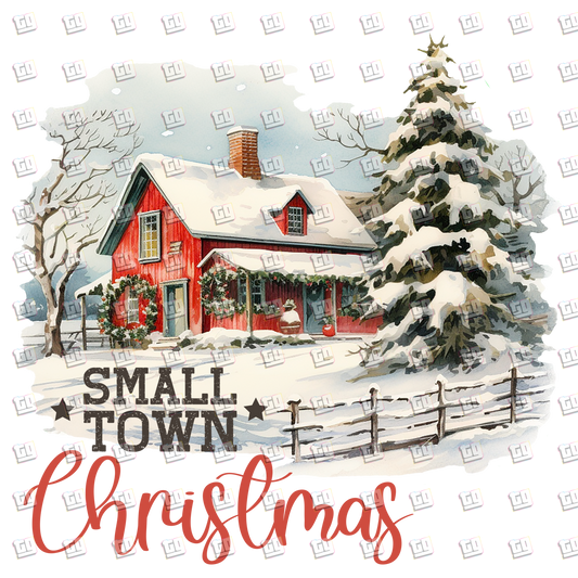 Small Town Christmas Farm (Winter, Snow) - Holidays - DTF Transfer