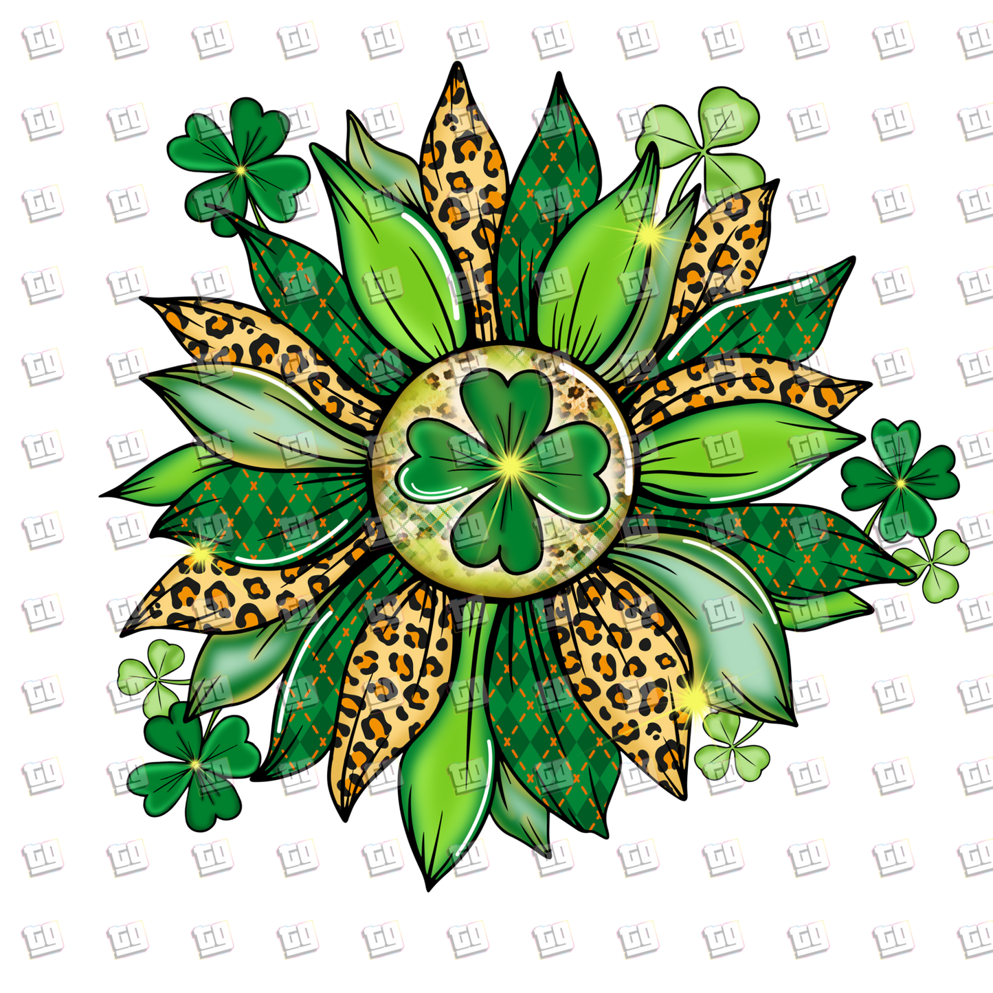 Green Clover Leafs - St. Patrick's Day - DTF Transfer