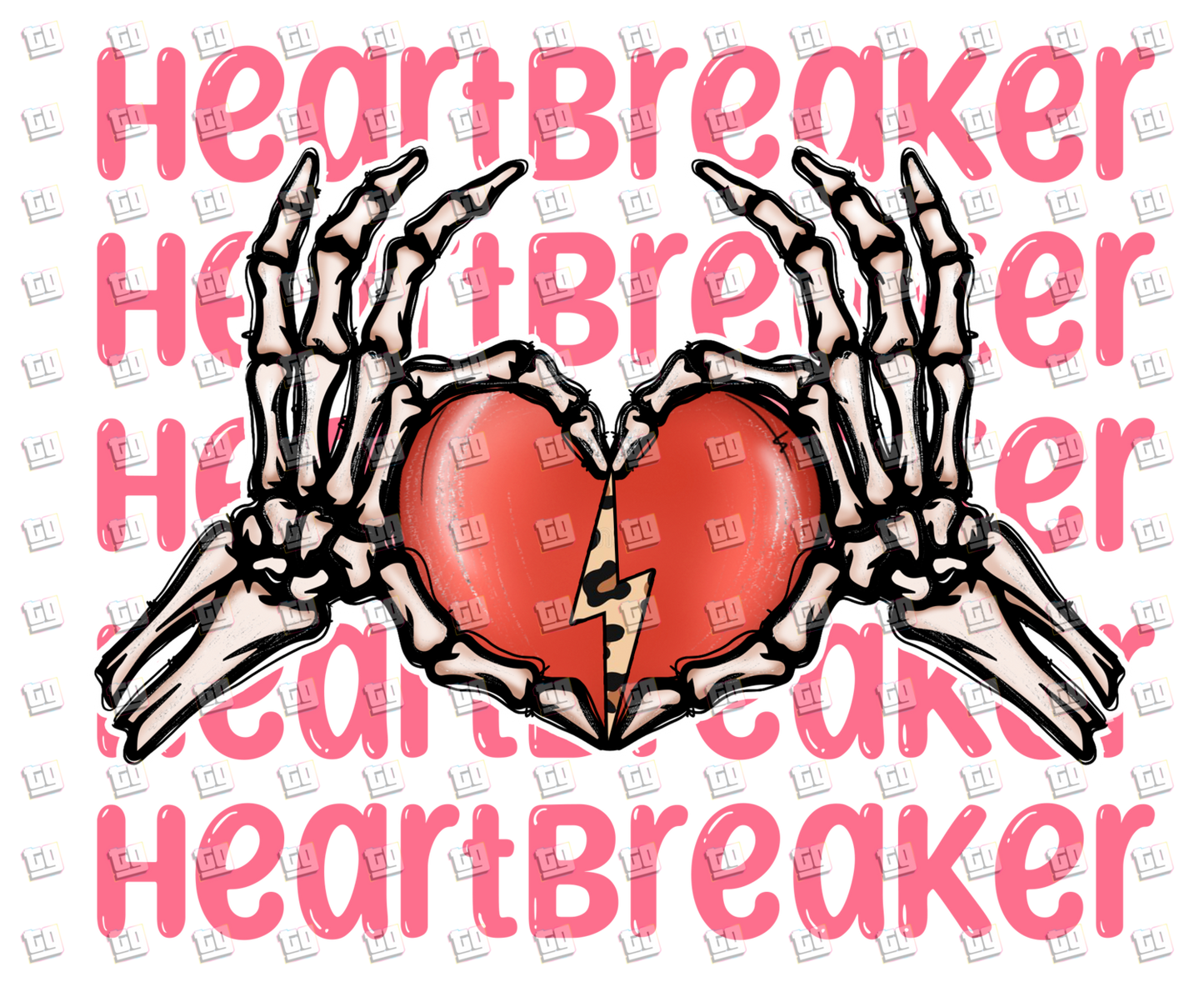 Heartbreaker (Skeleton Hands With Broken Heart) - Valentines - DTF Transfer