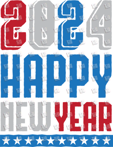 2024 Happy New Year (Red, White, and Blue) - New Years - DTF Transfer