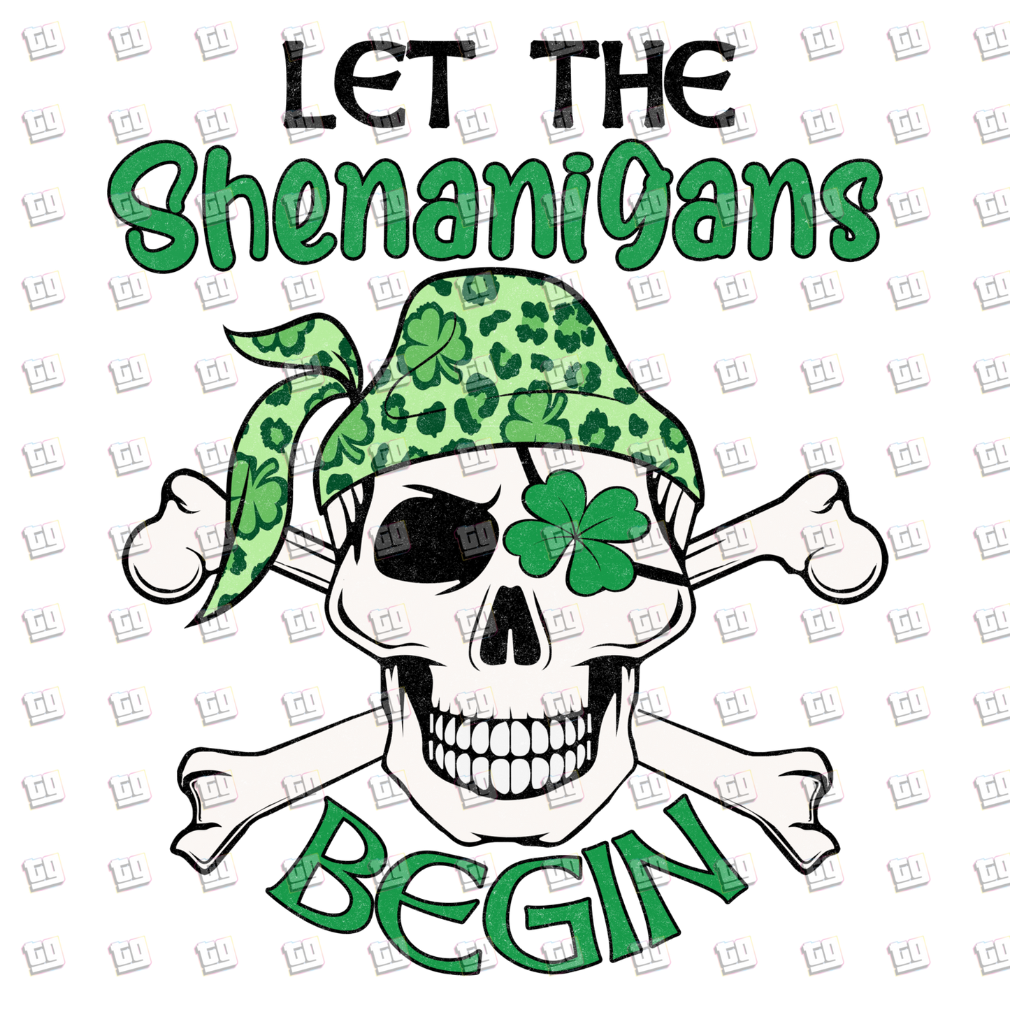 Let The Shenanigans Begin Skull - St. Patrick's Day - DTF Transfer