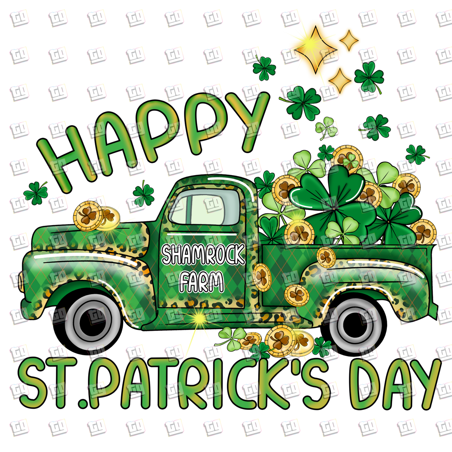 Happy St. Patrick's Day Shamrock Farm  - St. Patrick's Day - DTF Transfer