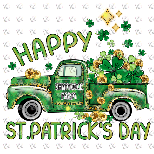 Happy St. Patrick's Day Shamrock Farm  - St. Patrick's Day - DTF Transfer