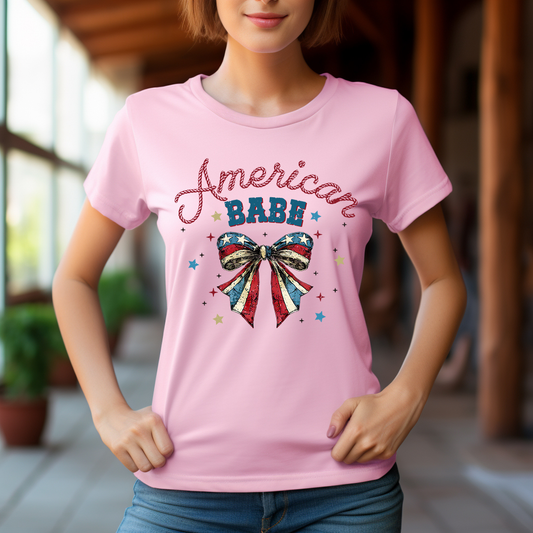 American Babe - Rustic - 4th of July - DTF Transfer