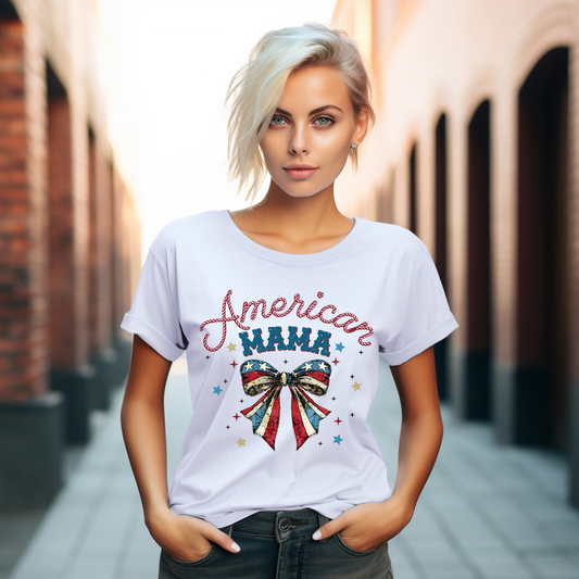 American Mama - Rustic - 4th of July - DTF Transfer