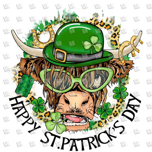 Happy St. Patrick's Day Cow - St. Patrick's Day - DTF Transfer