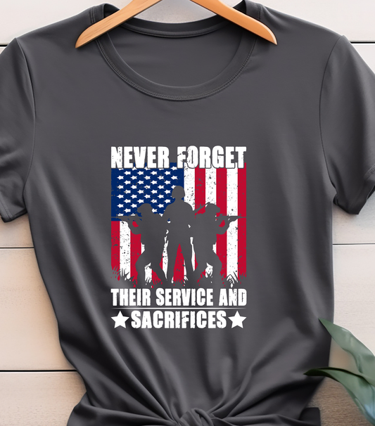 Never Forget Their Service and Sacrifices   - DTF Transfer