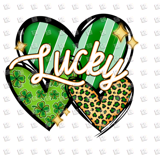 Lucky Green Hearts - St. Patrick's Day - DTF Transfer