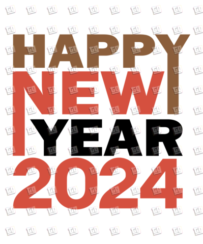 Happy New Year 2024 (Red) - New Years - DTF Transfer