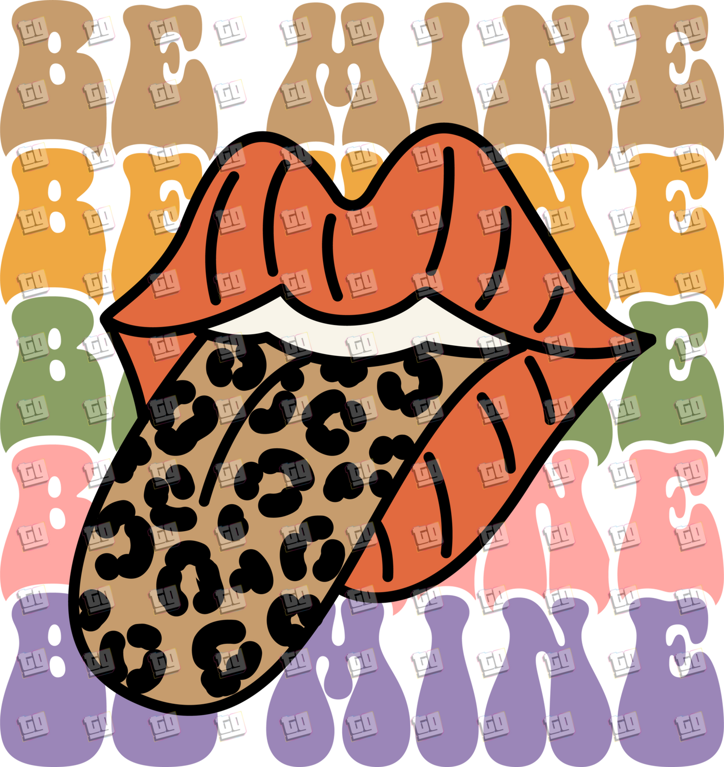 Be Mine (Lips, Leopard Tongue) - Valentines - DTF Transfer
