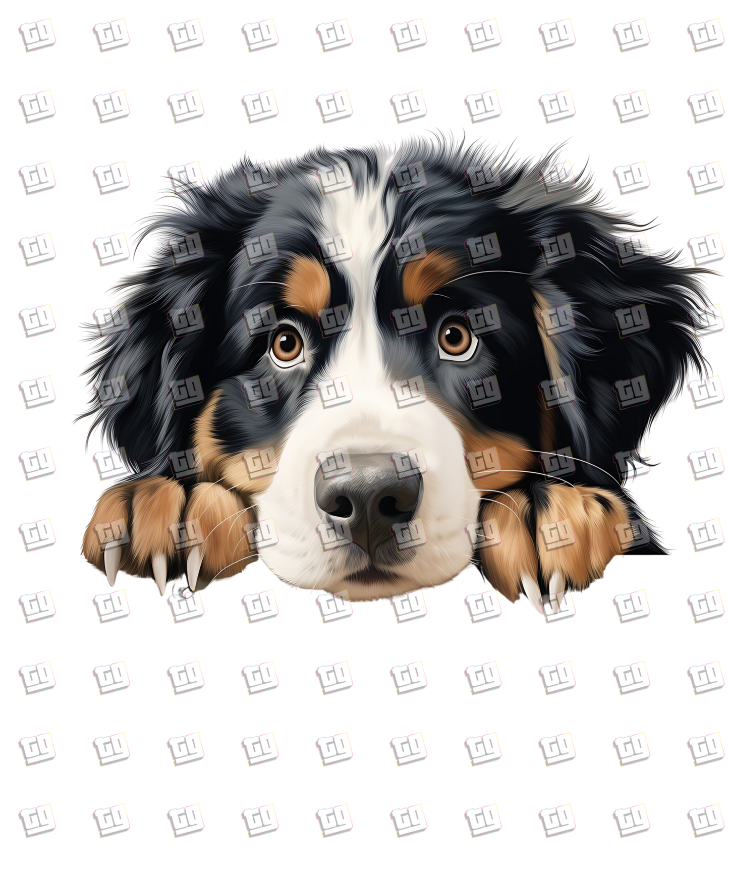 Bernese Mountain Dog Peeking - Dog - DTF Transfer