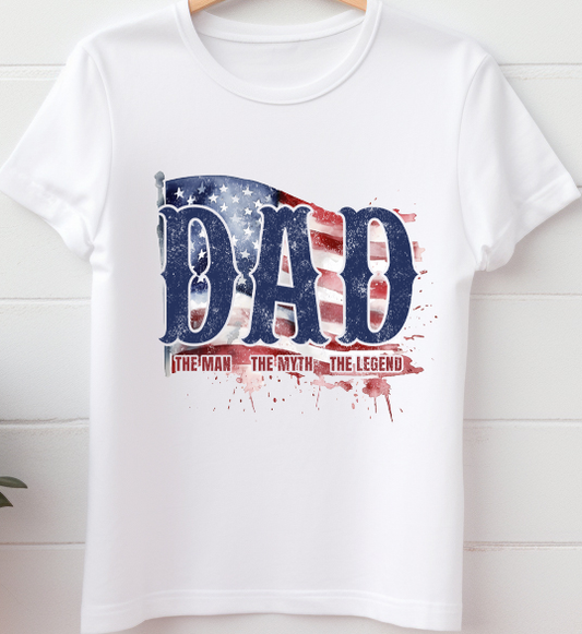 Dad- USA flag - DTF Transfer