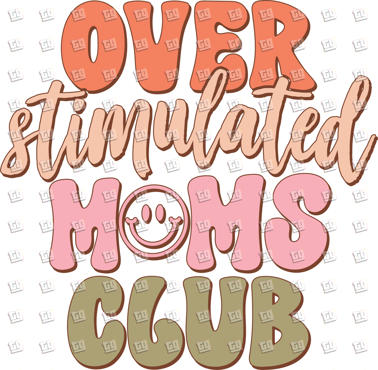 Over Stimulated Moms Club Mom Dtf Transfer Transfer Gang 5176