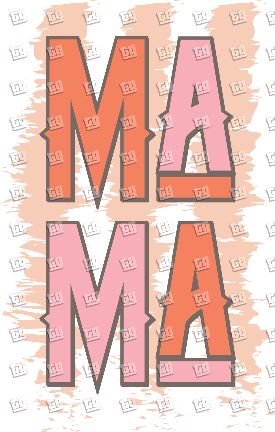 Mama (Orange, Pink) - Mom - DTF Transfer