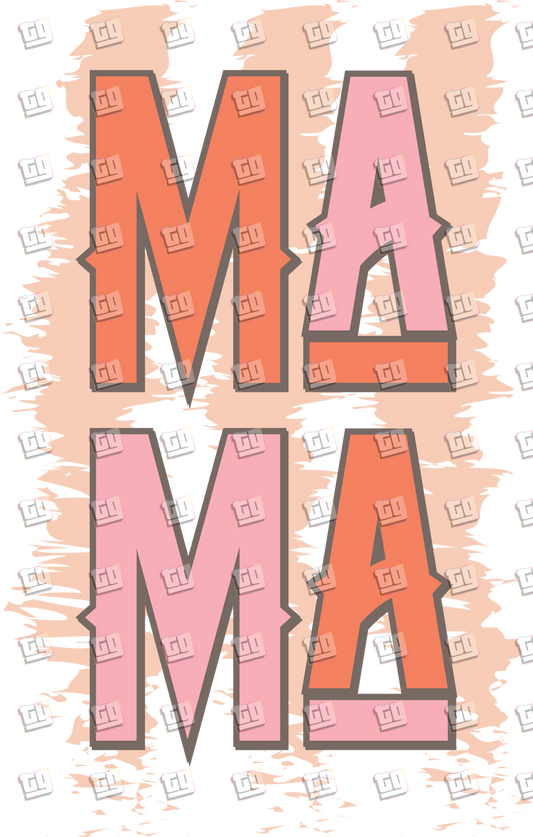 Mama (Orange, Pink) - Mom - DTF Transfer