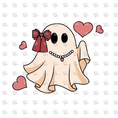 Retro Ghost Bead Necklace - Valentines - DTF Transfer