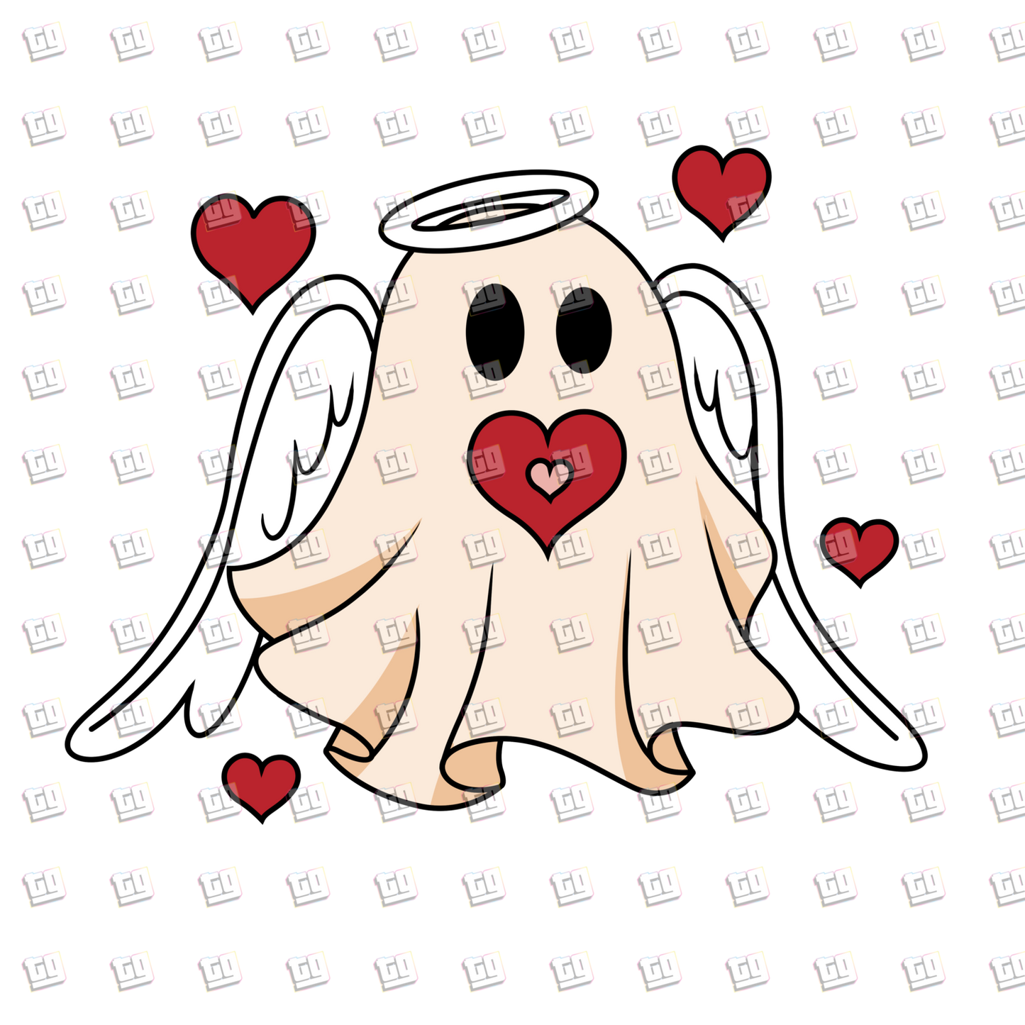 Retro Angel Ghost - Valentines - DTF Transfer