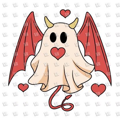 Retro Devil Ghost - Valentines - DTF Transfer