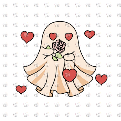 Retro Ghost Heart Purse - Valentines - DTF Transfer