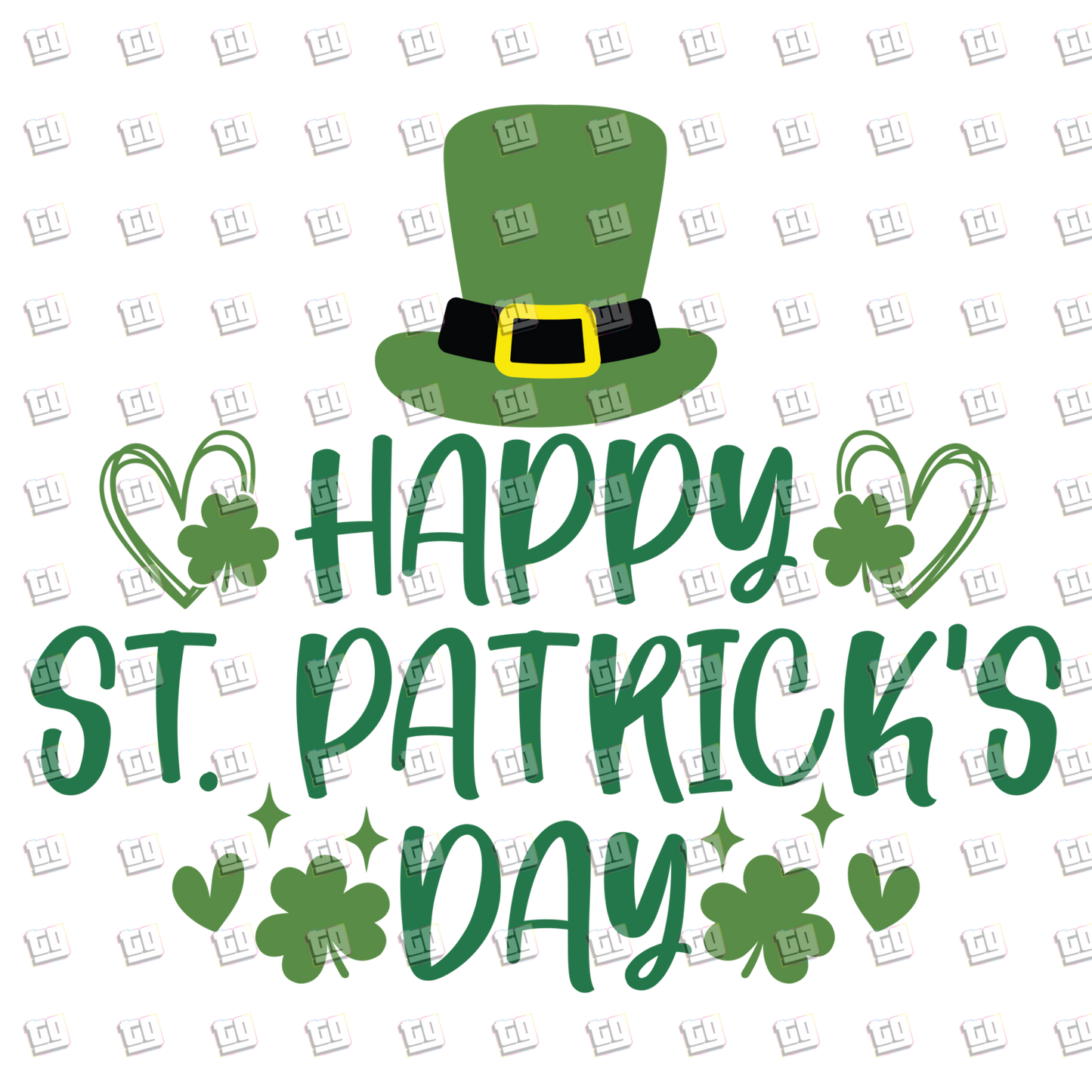 Happy St. Patricks Day Hat- St. Patrick's Day - DTF Transfer