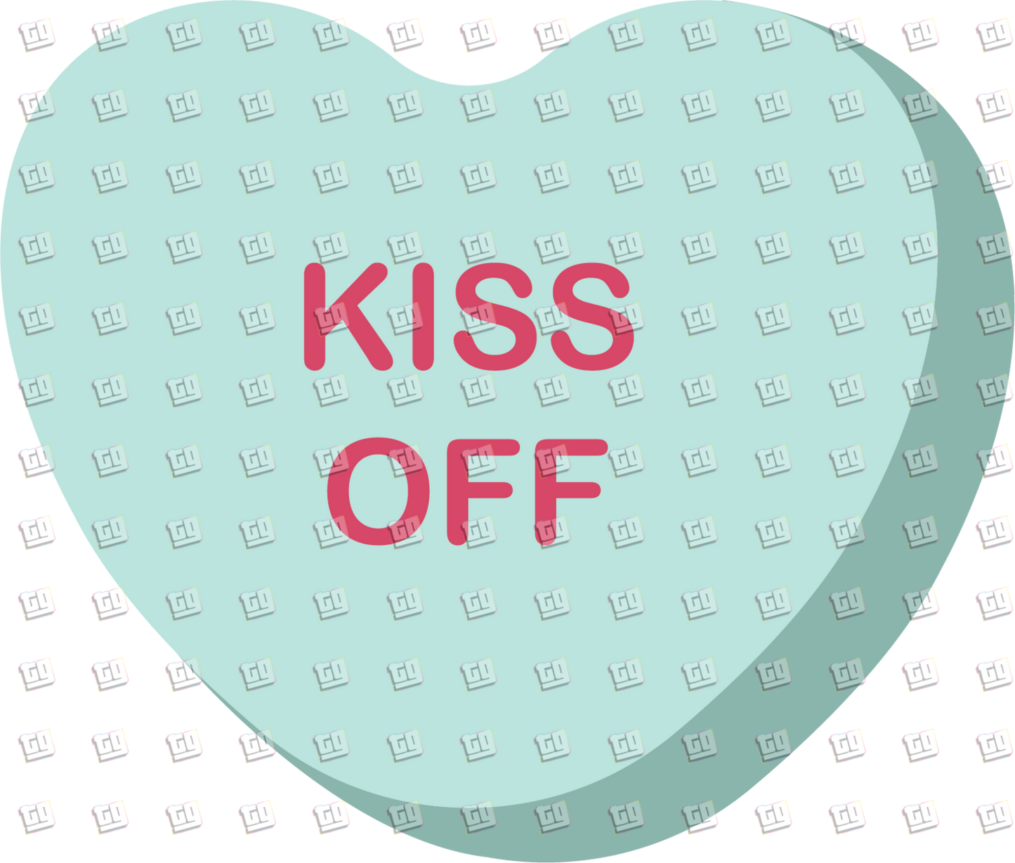 Kiss Off Candy Heart - Valentines - DTF Transfer