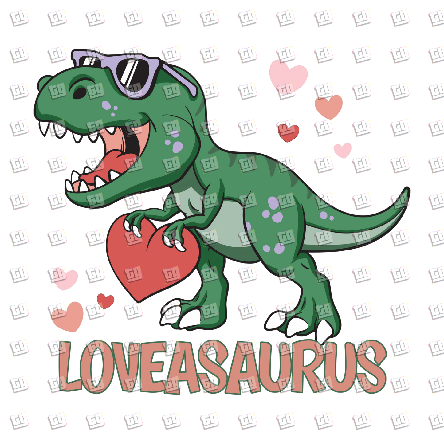 Loveasaurus (Dinosaur, T-Rex) - Valentines - DTF Transfer