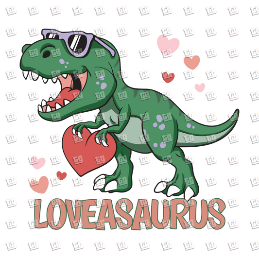 Loveasaurus (Dinosaur, T-Rex) - Valentines - DTF Transfer