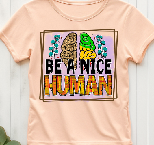 Be a nice human - Mental Health - DTF Transfer