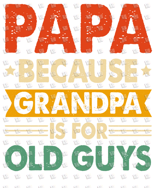 Papa Because Grandpa Is For Old Guys - Dad - DTF Transfer