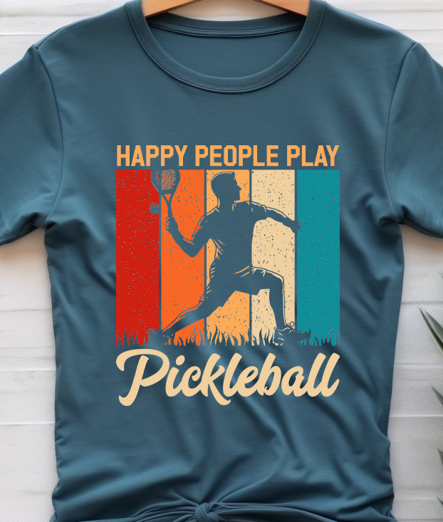 Happy People Play Pickleball - Pickleball - DTF Transfer