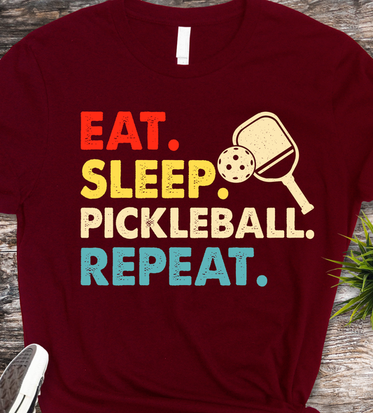 Eat Sleep Pickleball  Repeat - Pickleball - DTF Transfer
