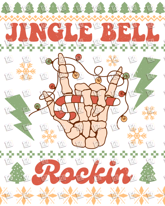 Retro Jinlge Bell Rockin (Ugly Christmas Sweater) - Holidays - DTF Transfer