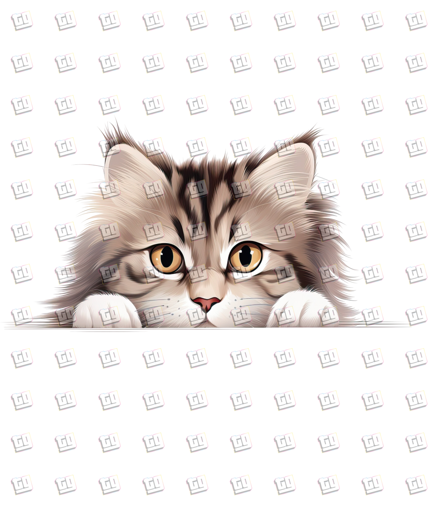 Siberian Cat Peeking - Cat - DTF Transfer