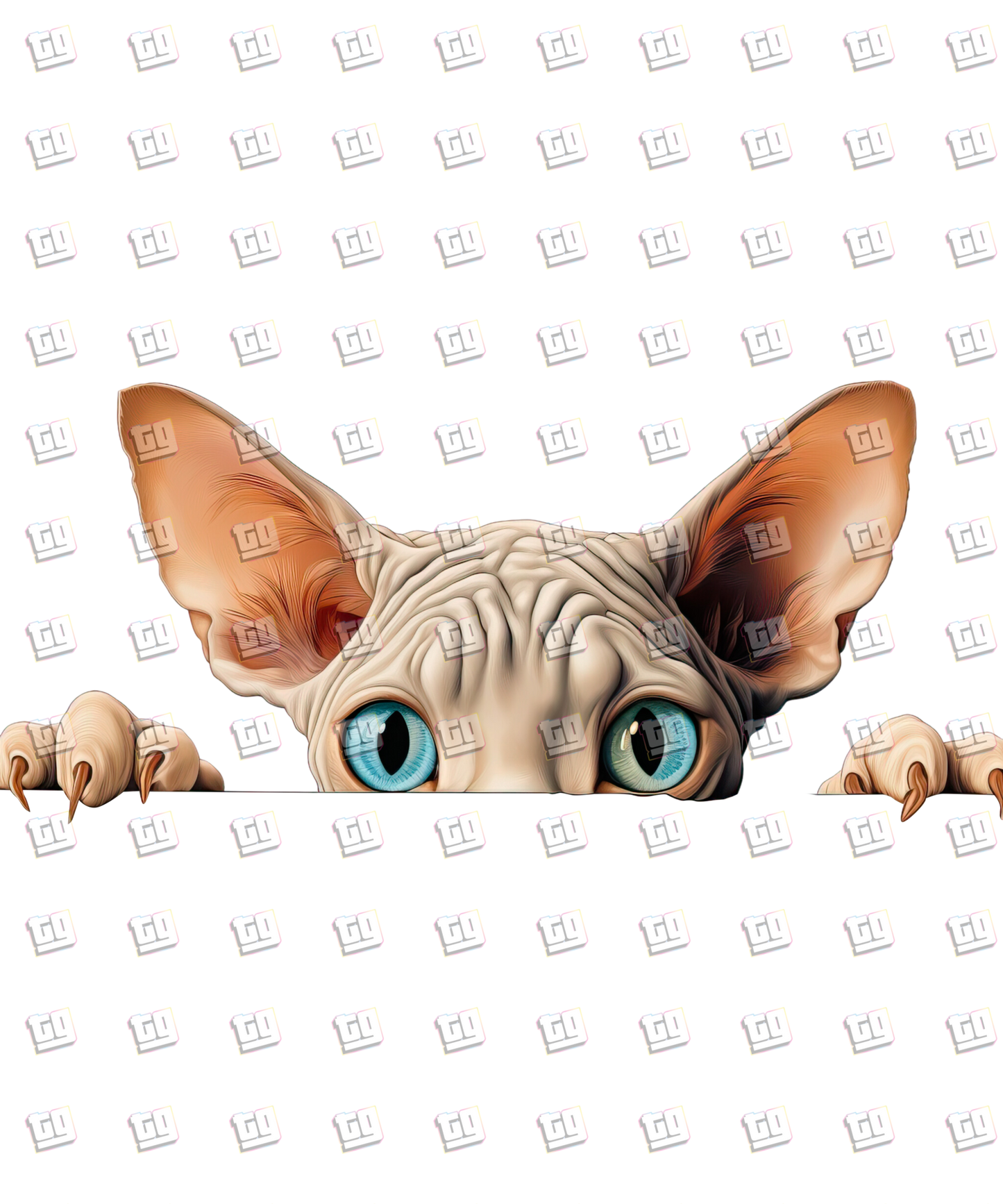 Sphinx Cat Peeking - Cat - DTF Transfer