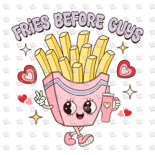 Fries Before Guys Retro - Valentines - DTF Transfer