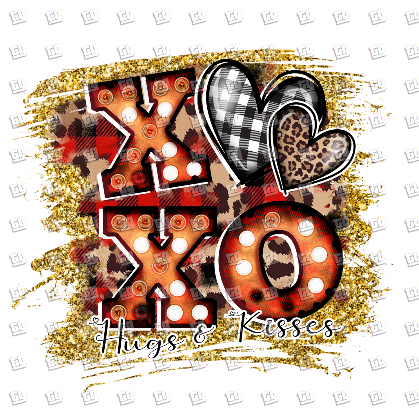 XOXO Be Hugs and Kisses Glitter - Valentines - DTF Transfer