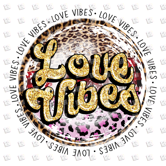 Love Vibes Glitter - Valentines - DTF Transfer