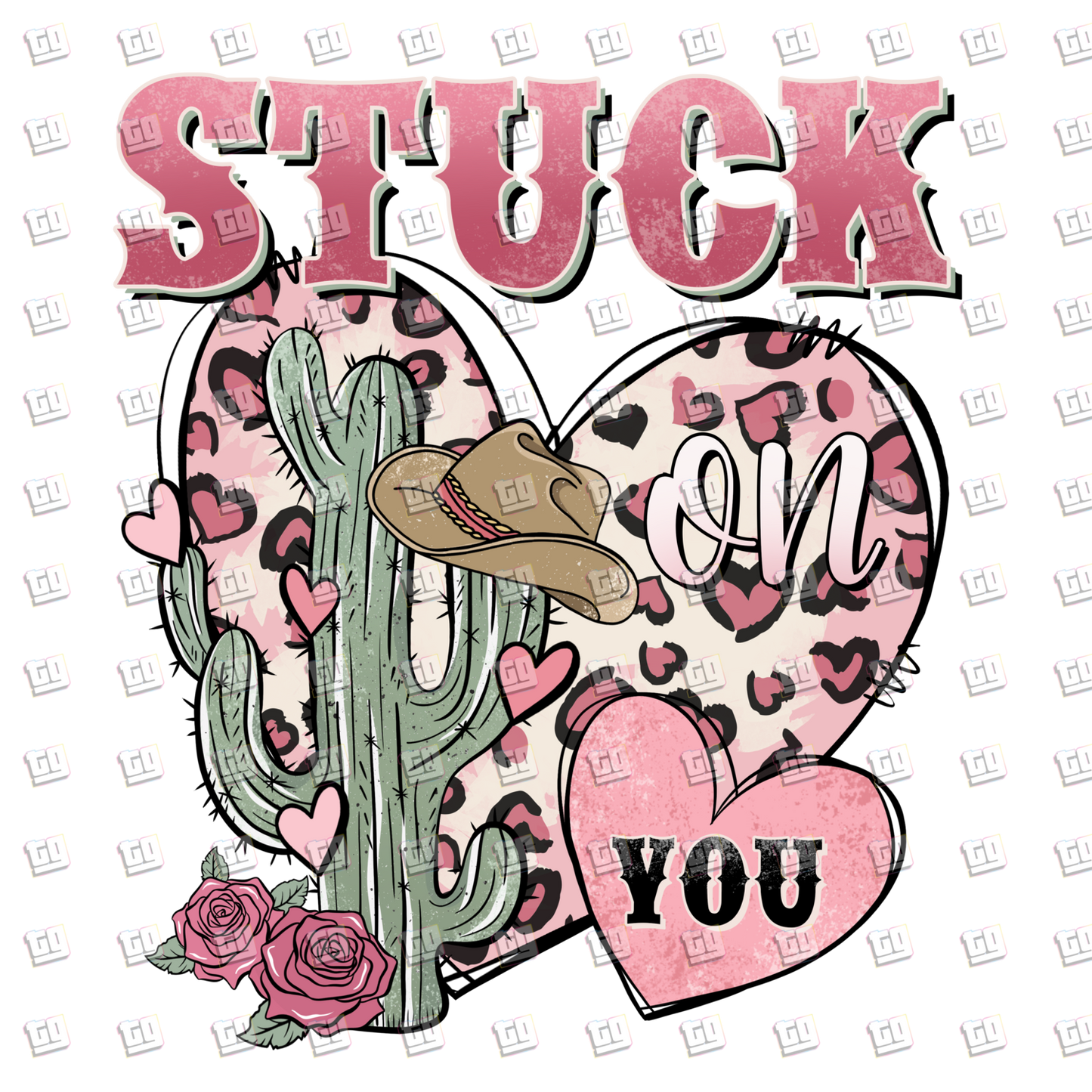 Stuck on You Cactus Cowgirl V2 - Valentines - DTF Transfer