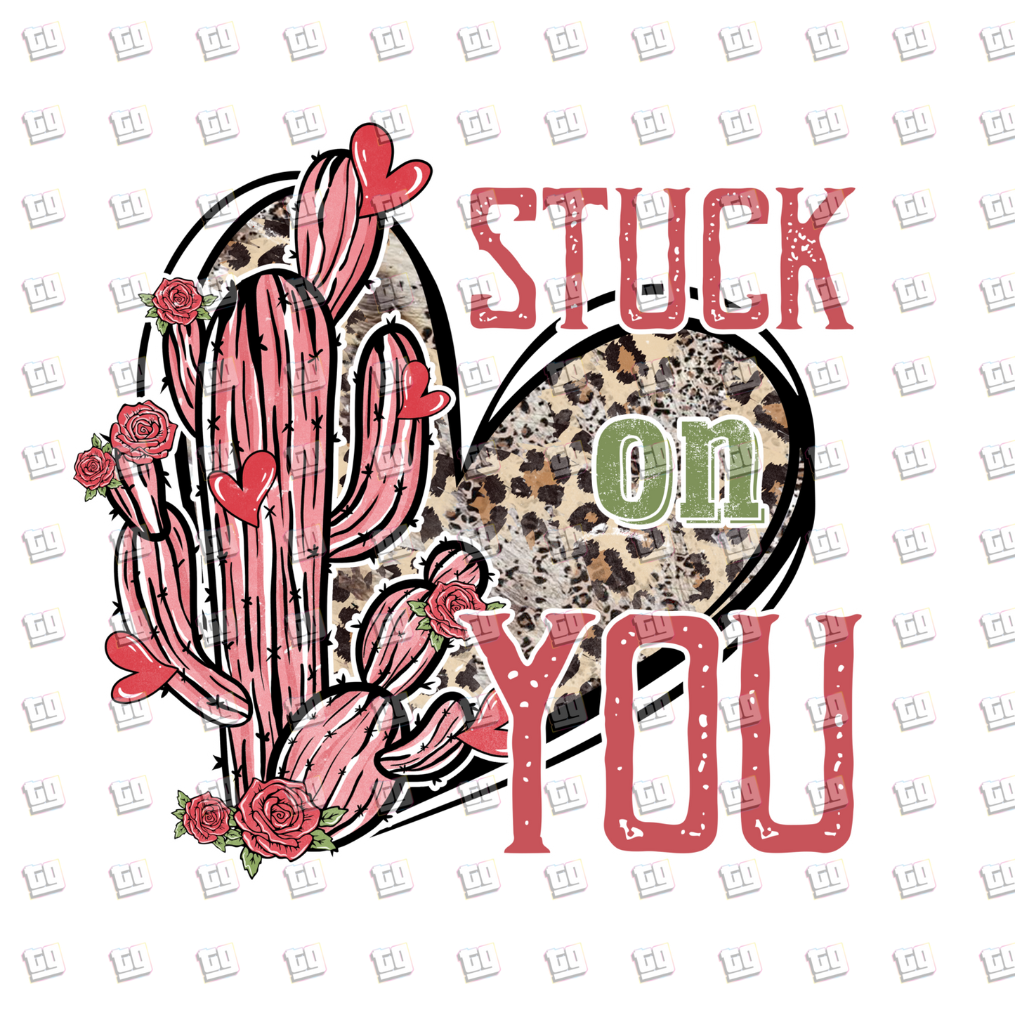 Stuck on You Cactus Cowgirl V3 - Valentines - DTF Transfer