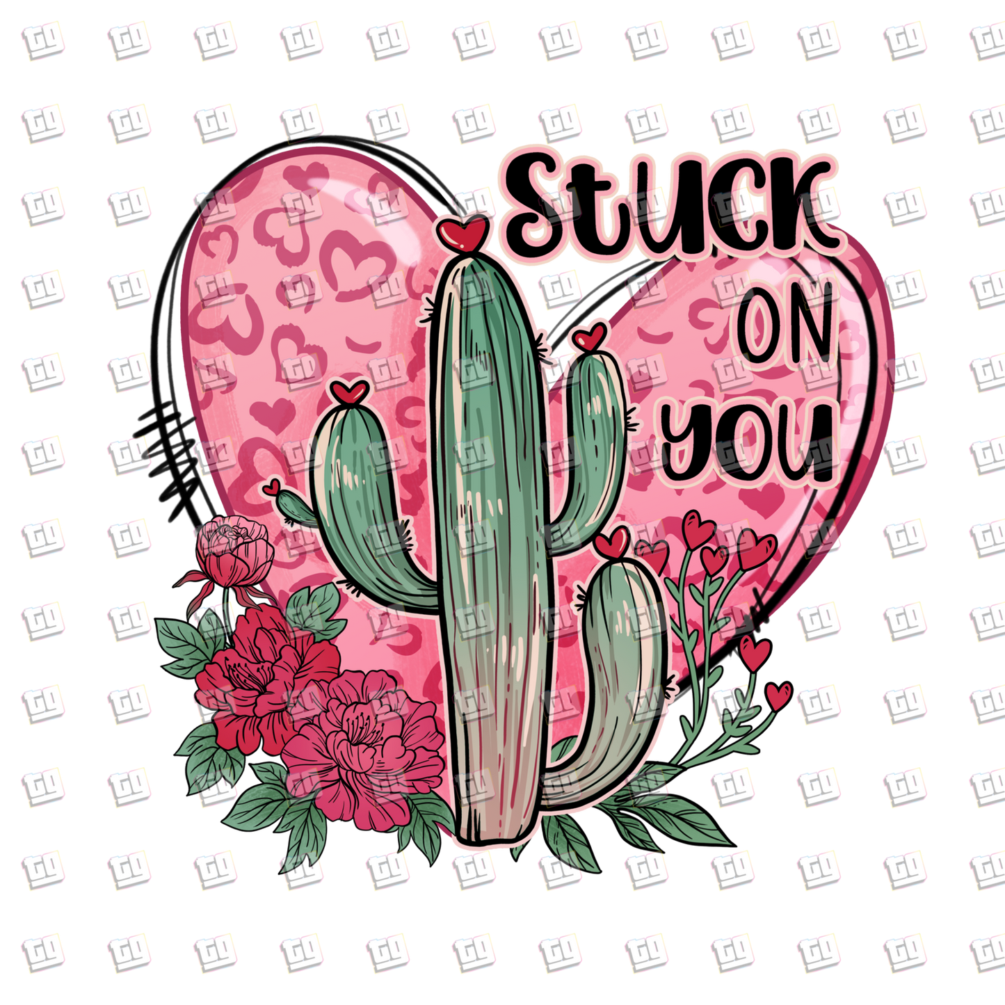 Stuck on You Cactus Cowgirl - Valentines - DTF Transfer