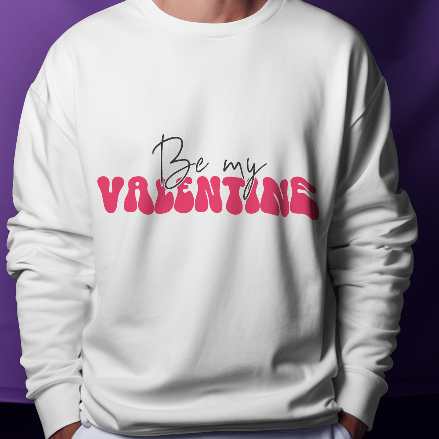 Be My Valentine (Black and Pink Font)- Valentines - DTF Transfer