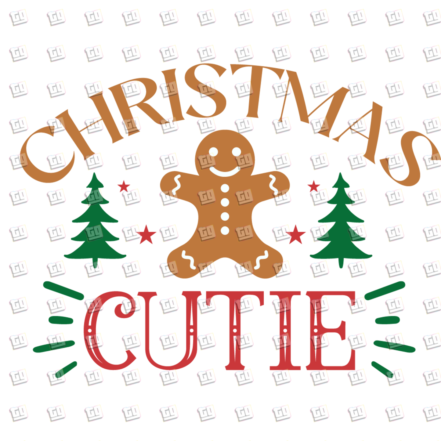 Christmas Cutie (Gingerbread, Trees) - Holidays - DTF Transfer